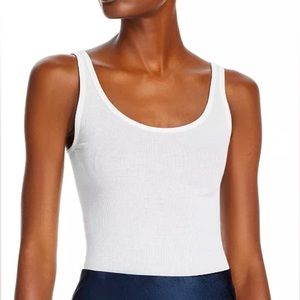 Vince NWT White Ribbed Scoop Neck Tank Top Size S